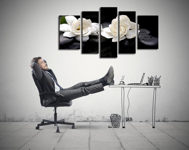 Tableau Zen Dans Un Bureau Hexoa