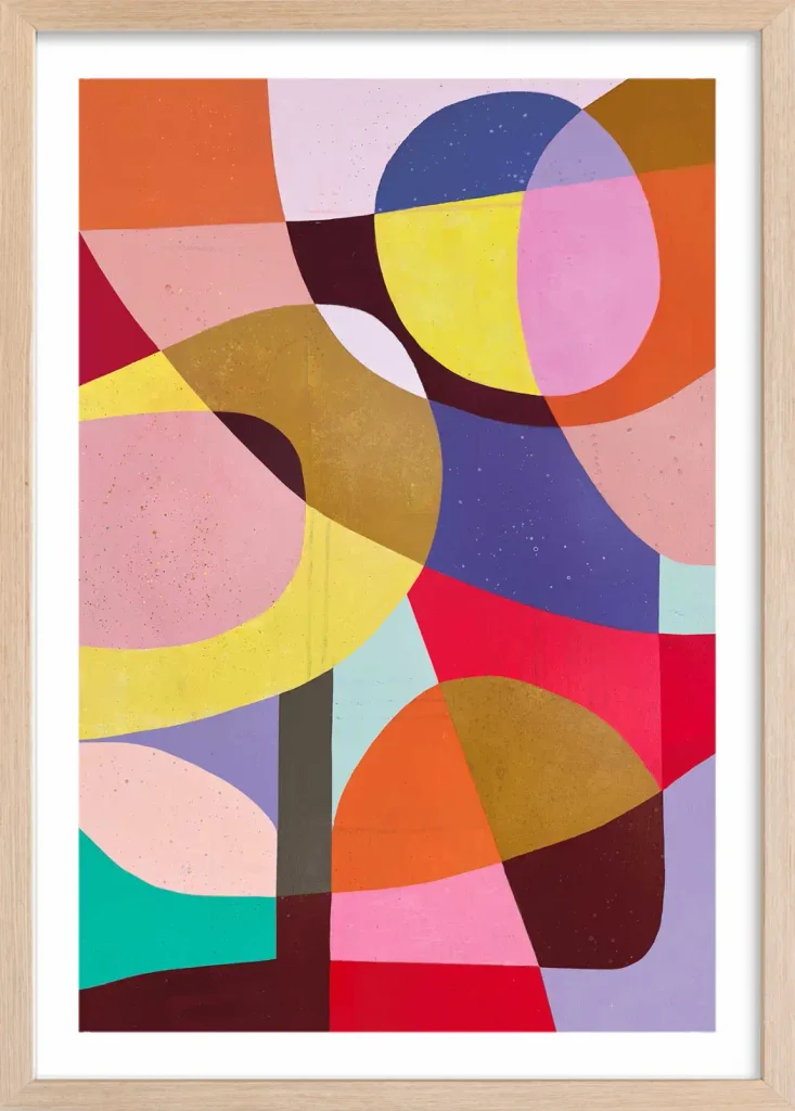 Tableau art abstrait aplats de couleurs -Caléidoscope coloré