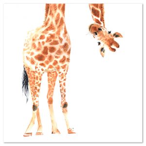 Tableau deco spécial chambre enfant girafe rigolote
