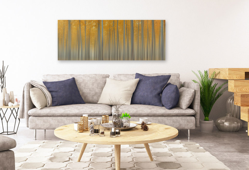 Tableau mural jaune et gris pour une deco scandinave