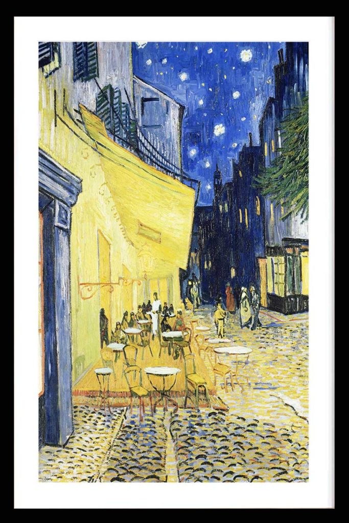 Le café d'Arles de Vincent Van Gogh, affiche encadrée d'art classique