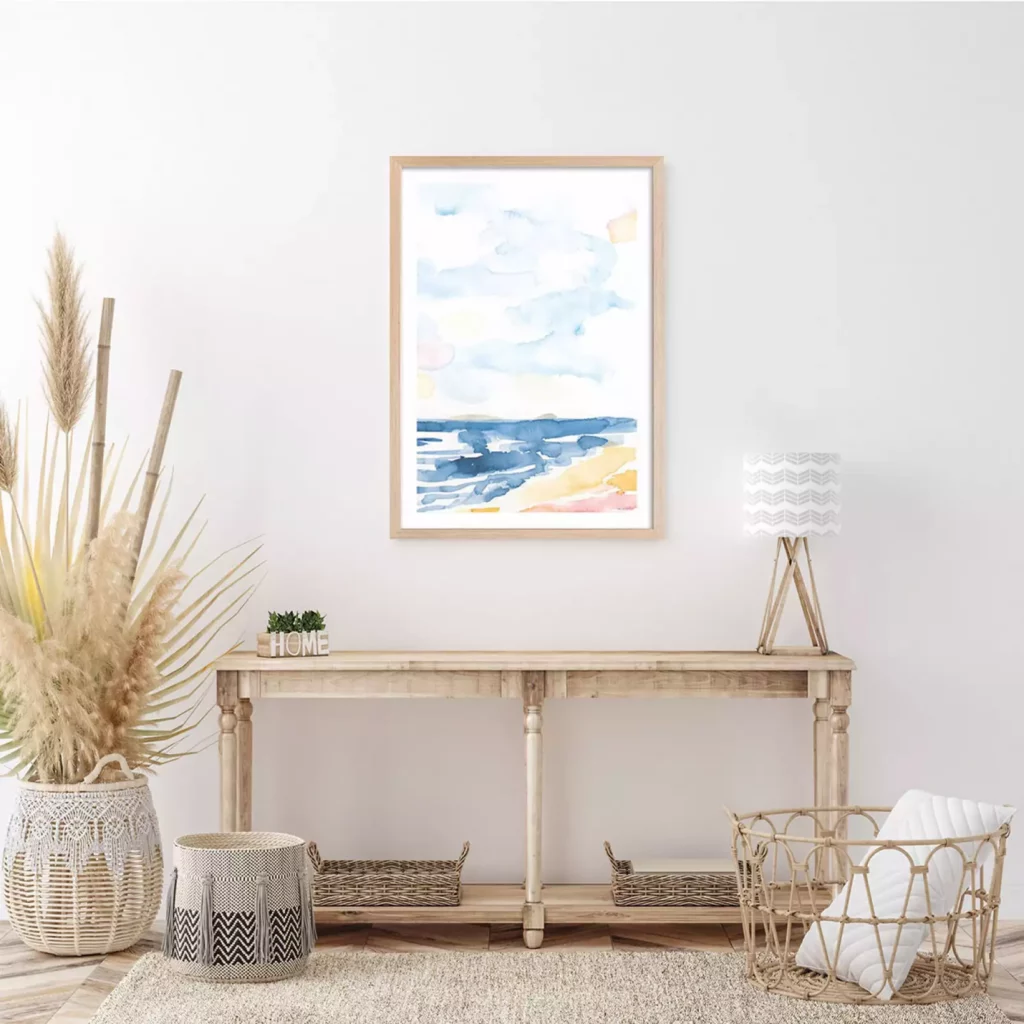 Tableau paysage peinture abstraite de la mer