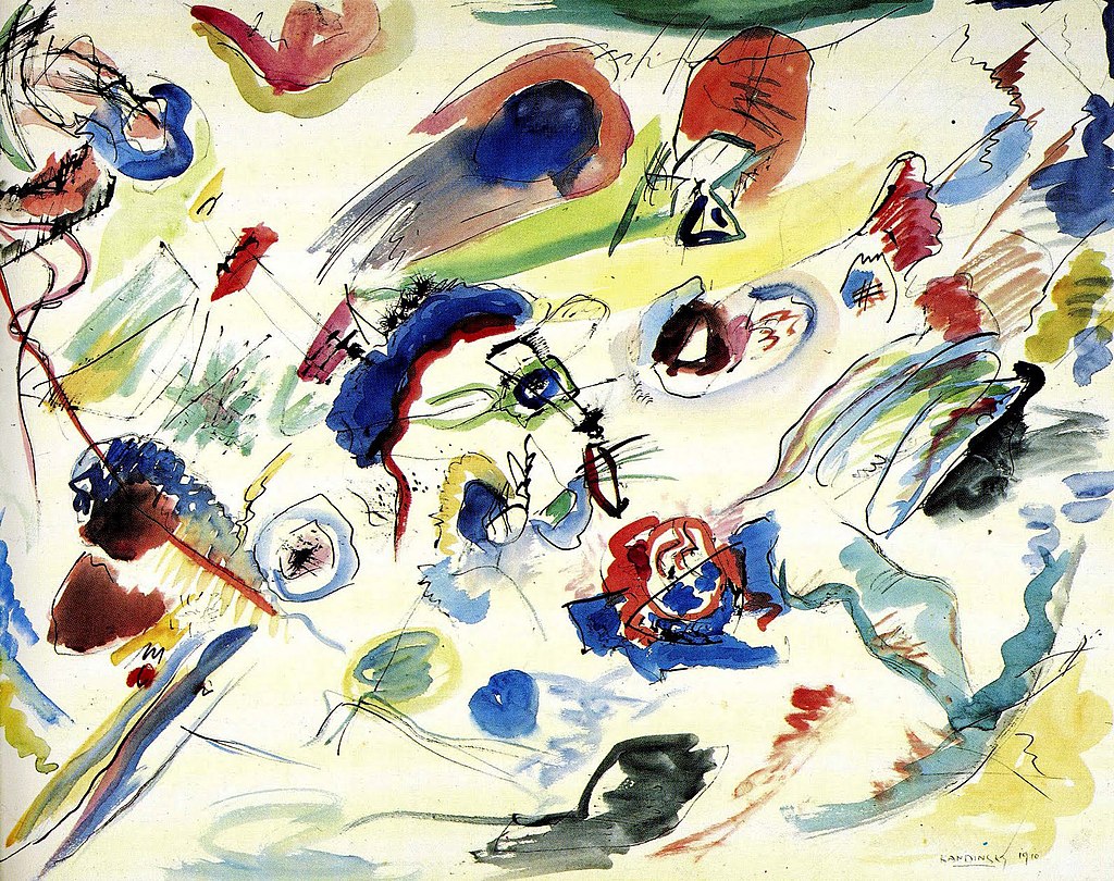 Première aquarelle abstraite Sans titre (1910) par Kandinsky