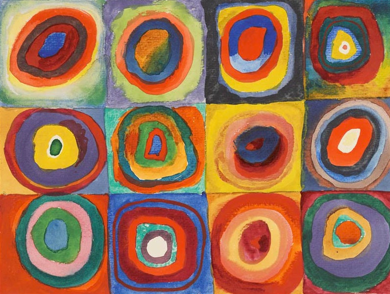Tableau célèbre Carrés avec cercles concentriques (1913) de Kandinsky