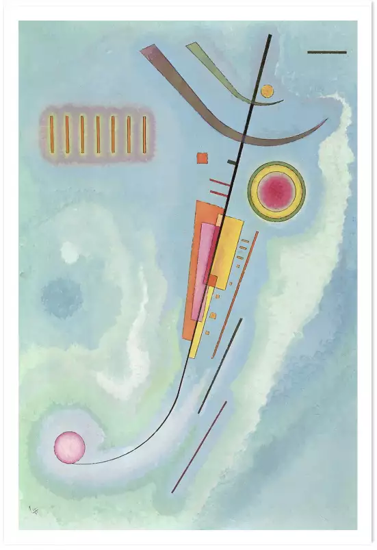 Tableau célèbre bleu ciel de Kandinsky présenté sous forme de poster