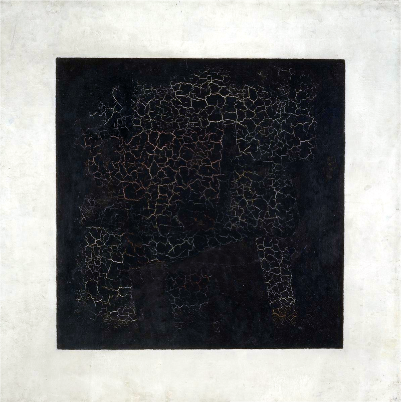 Tableau art géométrique Carré noir sur fond blanc Malecitch