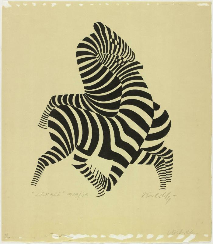 Abstraction géométrique Zebres de Victor Vassarely