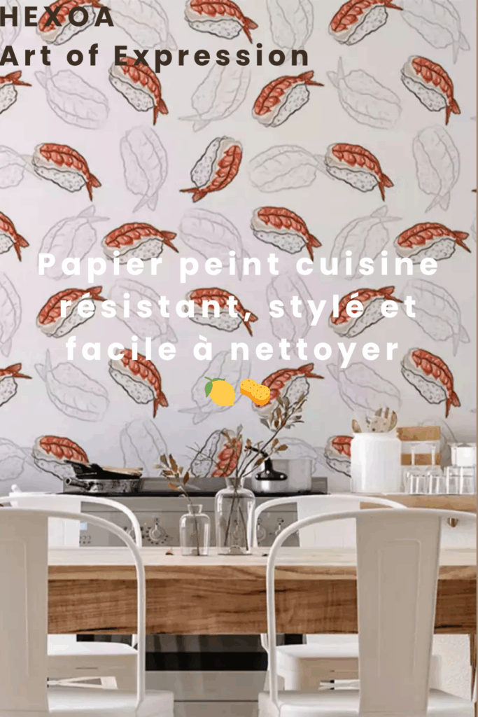 Inspiration déco : papier peint lessivable pour cuisine moderne – idée originale Hexoa