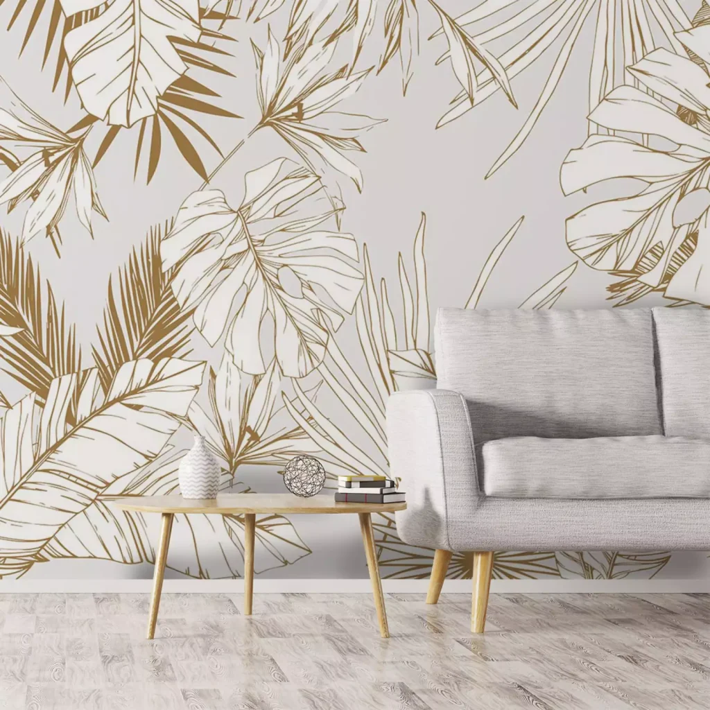 Papier peint tropical stylisé