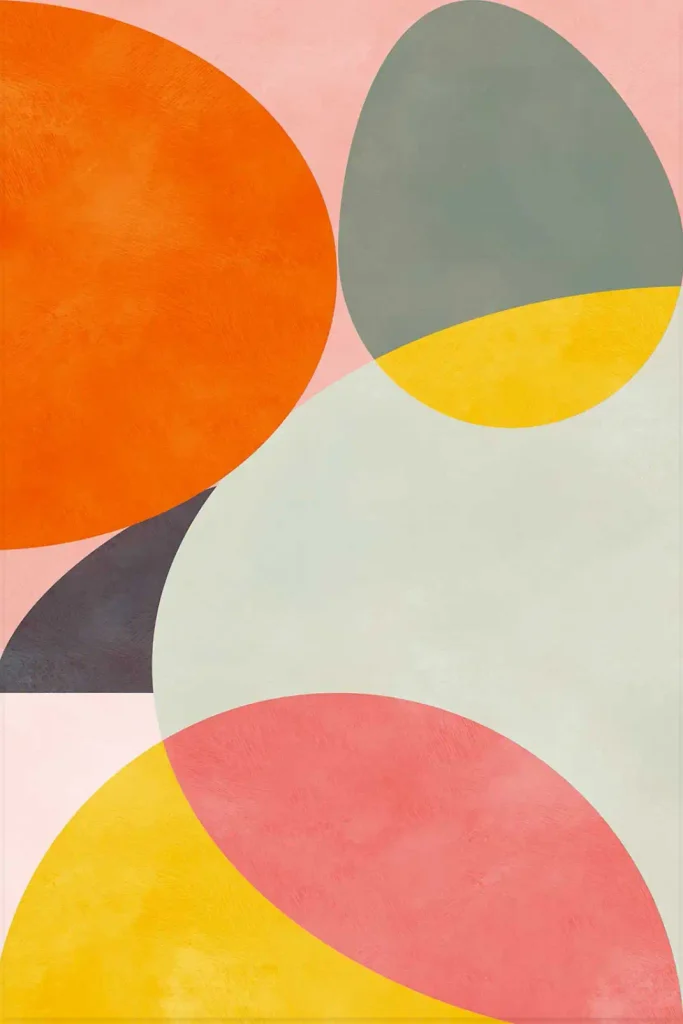 Tableau abstrait aplat de couleurs